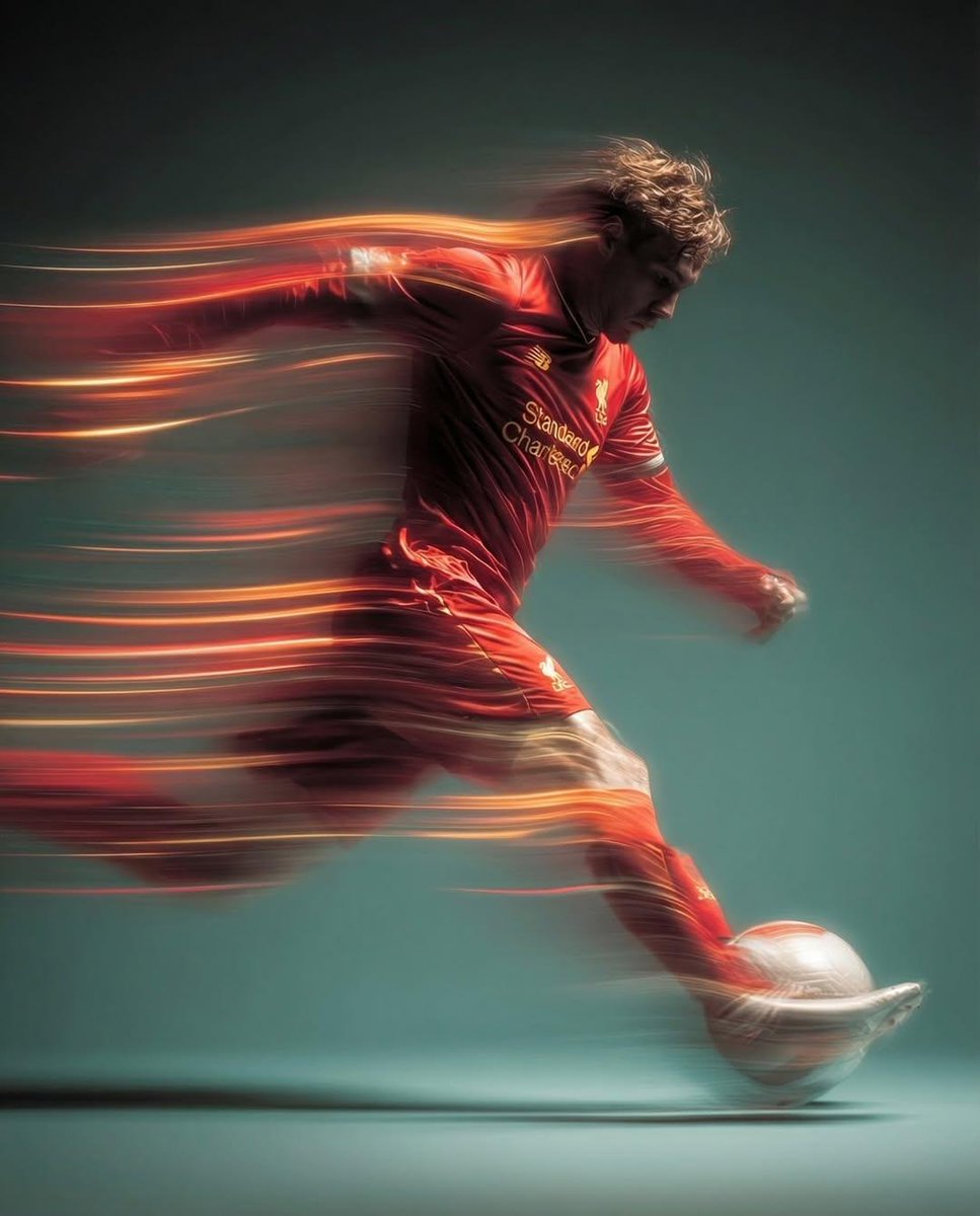 YouTube Thumbnail - Panning shot of a soccer player kicking a ball — output 1
