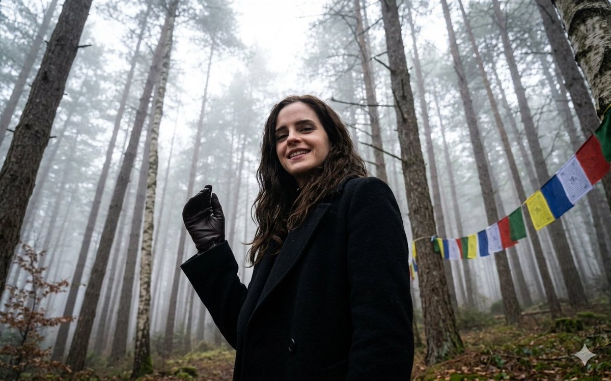 Social Media Post - Misty Forest Tibetan Prayer Flags — output 1