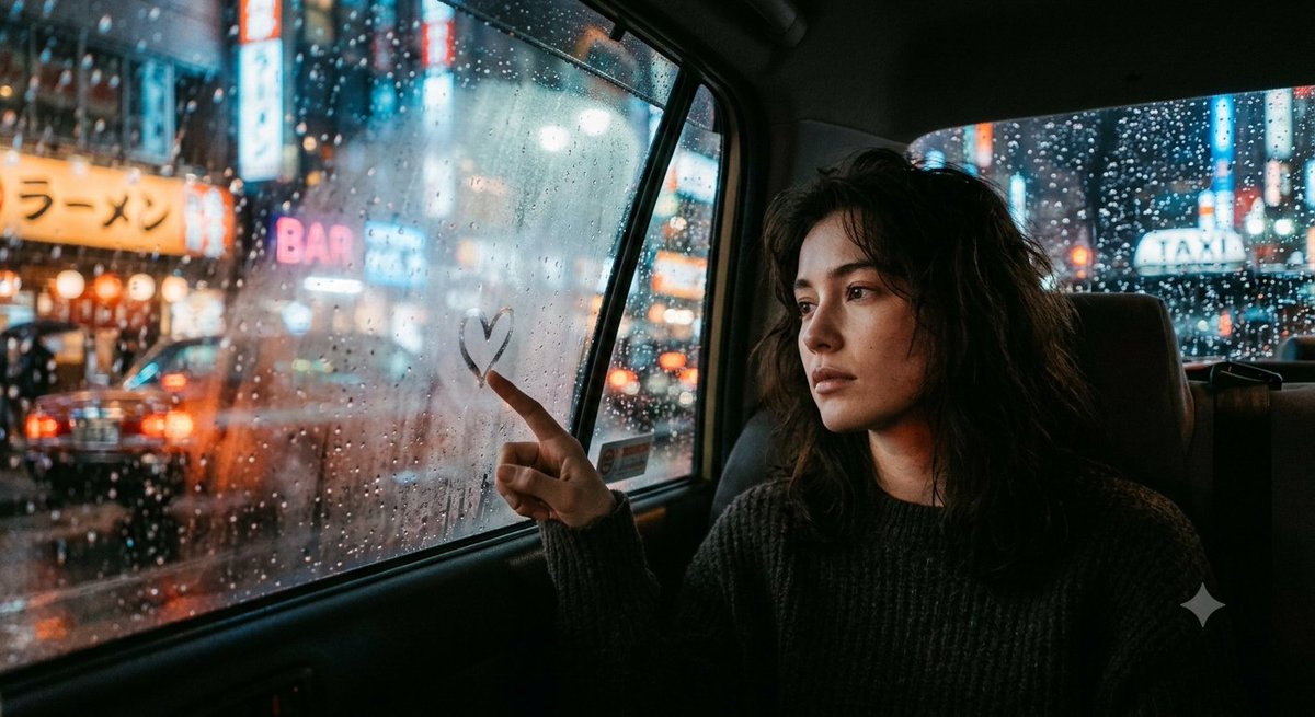 Comic / Storyboard - Cinematic Rainy Night Car Portrait — output 1