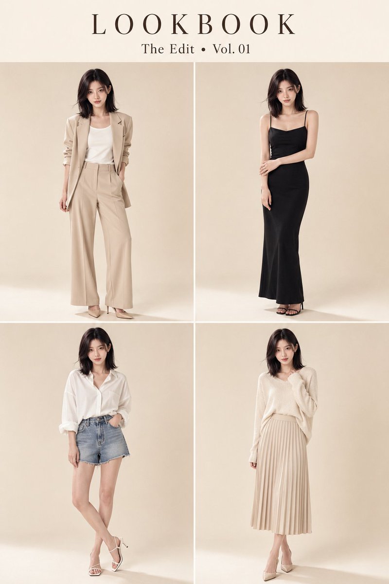 Social Media Post - Character Consistent Korean Fashion Lookbook — output 1