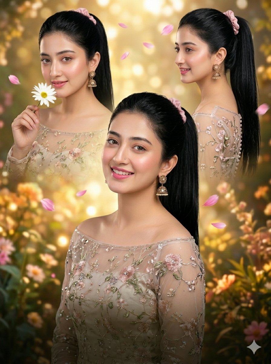Profile / Avatar - Luxury Floral Embroidery Portrait Collage โ output 1