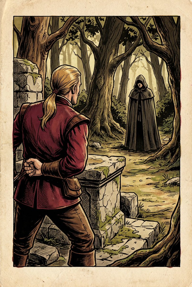 1980s RPG manual illustration (variant) — output 1