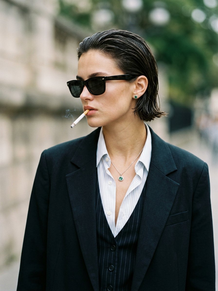 Profile / Avatar - Edgy Portrait with Cigarette and Blazer — output 1