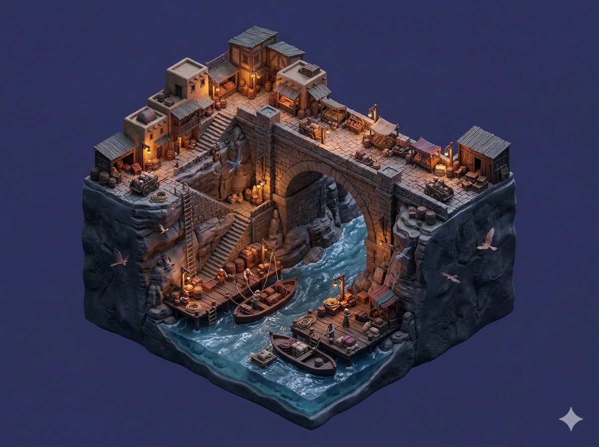Game Asset - Floating Miniature Diorama Prompt — output 1
