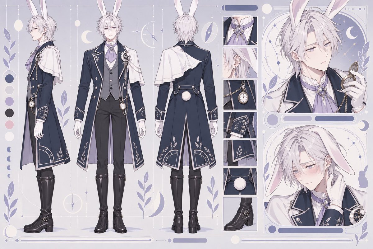 Comic / Storyboard - Rabbit Gentleman Character Sheet — output 1