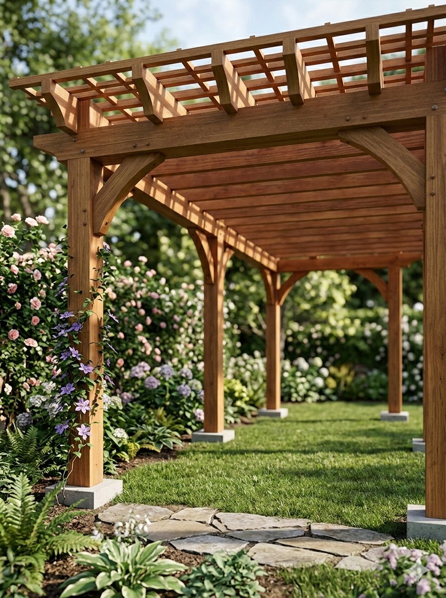 Infographic / Edu Visual - Pergola Blueprint to Photoreal Structure Prompt — output 1