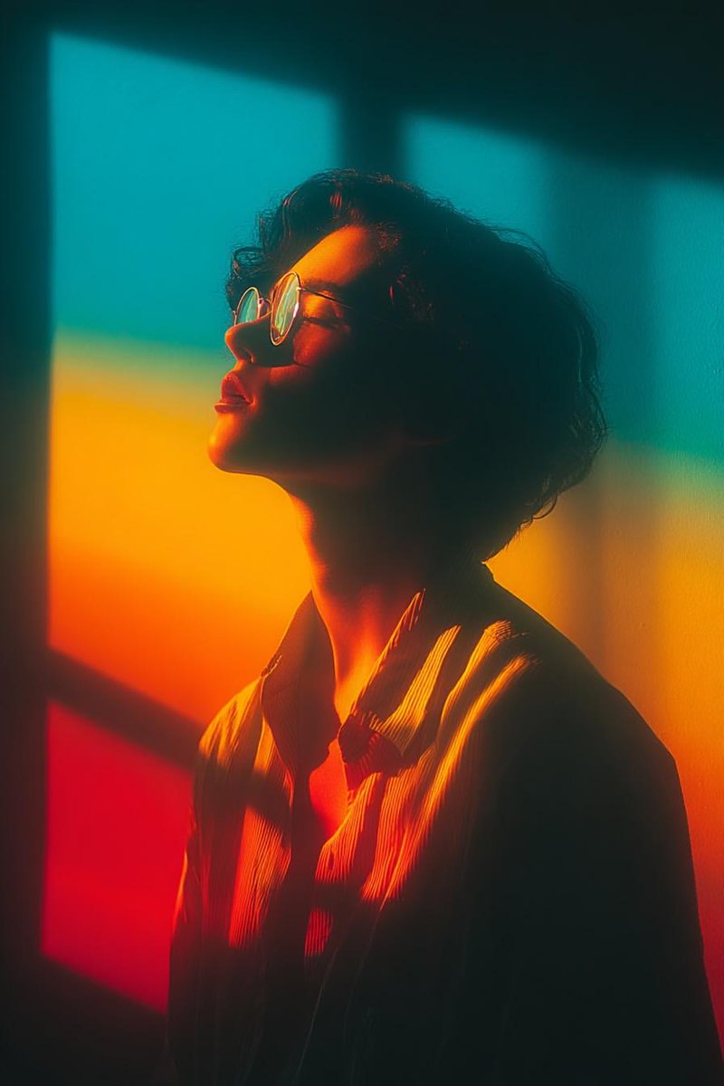 Cinematic Portrait with Geometric Window Light — output 1