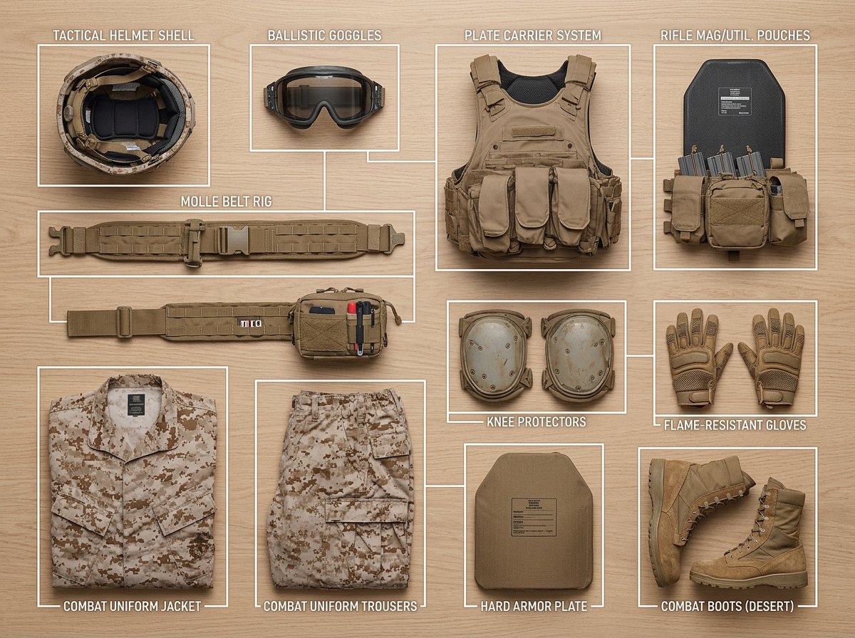 E-commerce Main Image - Knolling Style Flat-Lay Prompt with Labeled Disassembled Parts — output 1