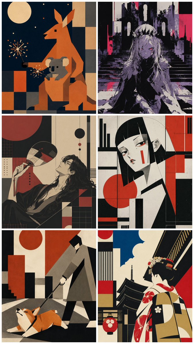 Comic / Storyboard - Six-Panel Retro Japanese Poster Collage — output 1
