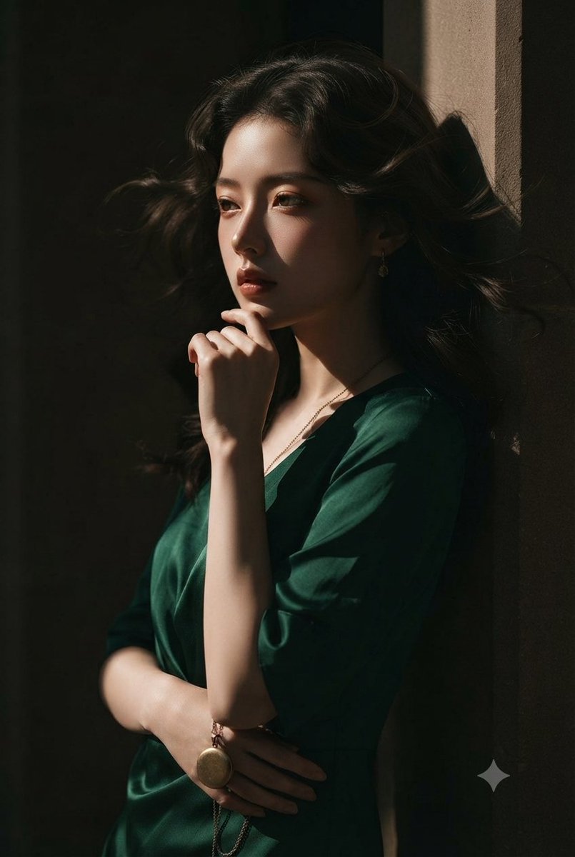 Product Marketing - Emerald Silk Fashion Portrait — output 1
