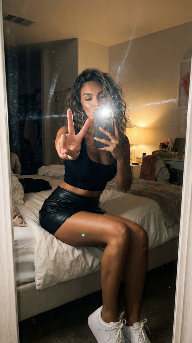 Profile / Avatar - AI Influencer Mirror Selfie Pose Prompt — output 1