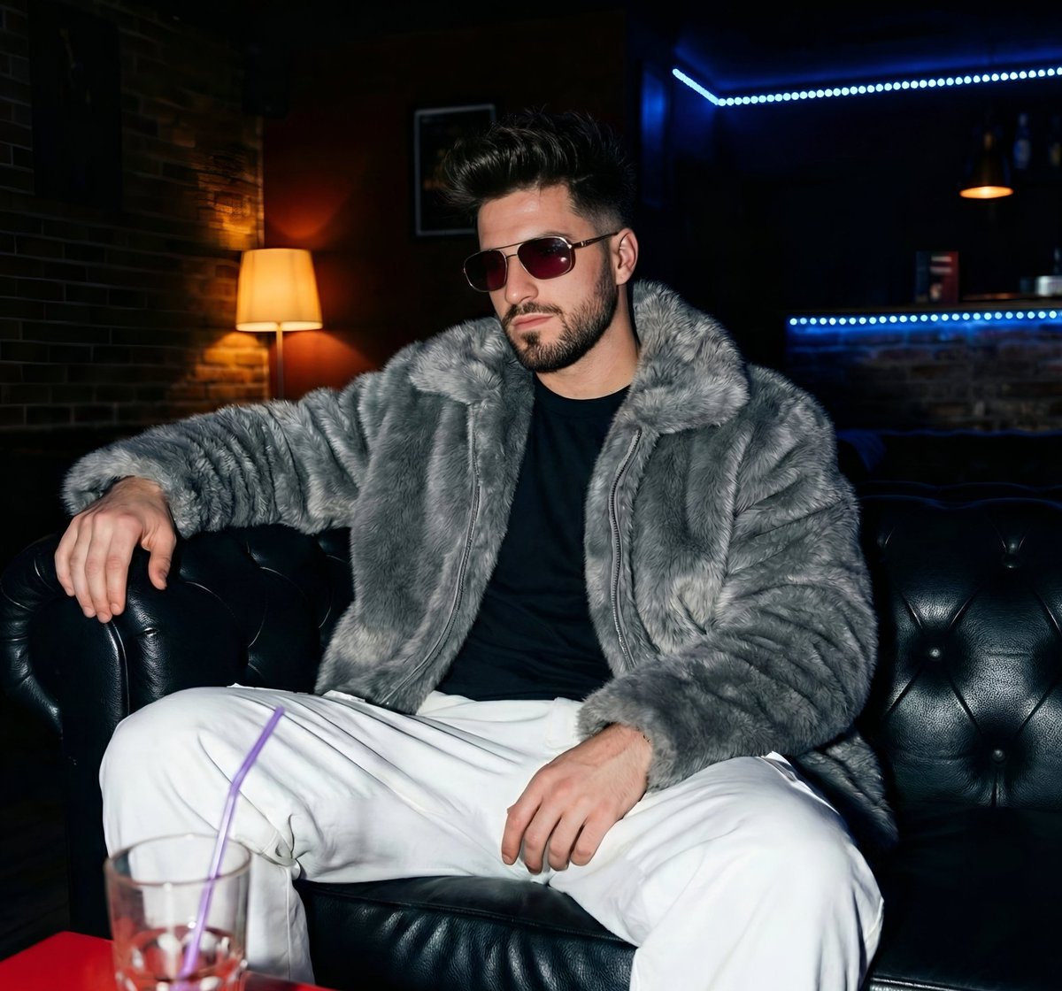 Cinematic Nightclub Portrait with Neon Lights Prompt — output 1