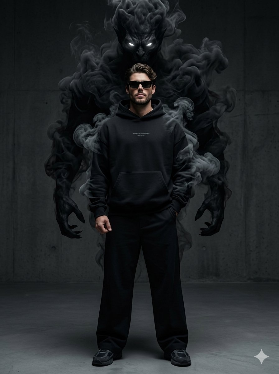 Game Asset - Supernatural Streetwear Portrait with Smoke Demon — output 1