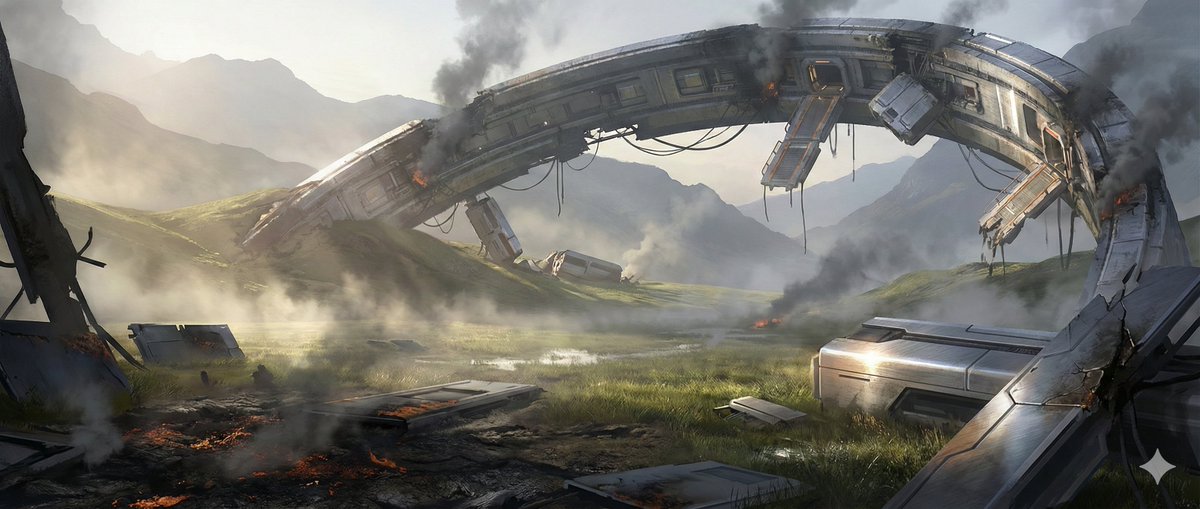 Game Asset - Crashed Orbital Ring Segment Concept Art — output 1