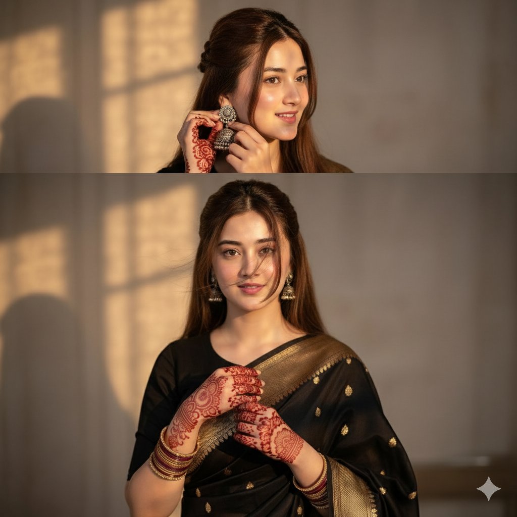 Profile / Avatar - Indian bridal look cinematic collage — output 1