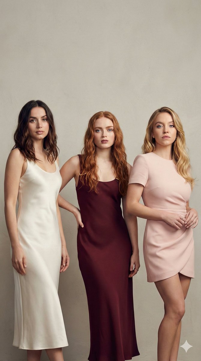 Product Marketing - Luxury Editorial Portrait of Three Actresses — output 1