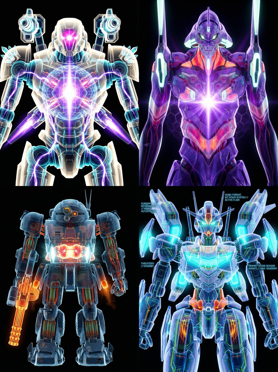 X-Ray/Thermal Visualization Prompt for Mecha (VOTOMS Scopedog) — output 1