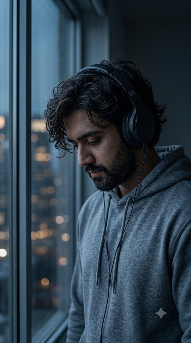Product Marketing - Moody Introspective Hoodie Portrait — output 1