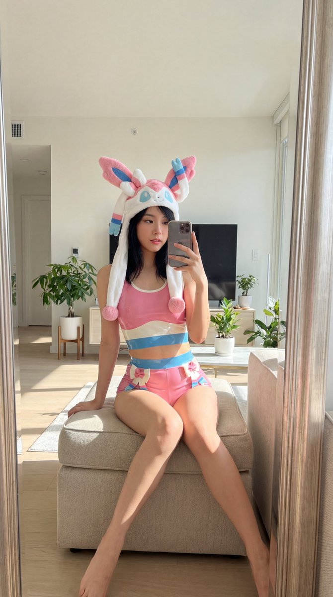Profile / Avatar - Blackpink Jisoo Sylveon Outfit Mirror Selfie — output 1