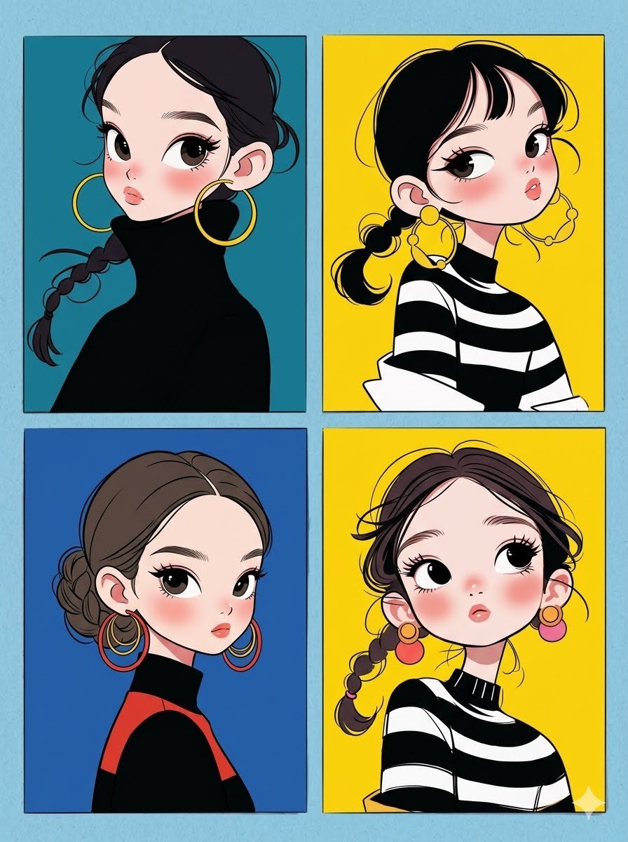 Comic / Storyboard - Korean Webtoon Chibi Girl Collage — output 1