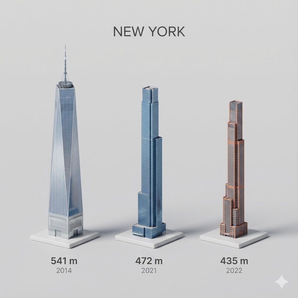 City tallest buildings 3D cartoon showcase prompt — output 1