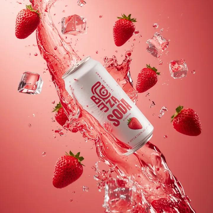 E-commerce Main Image - Hyper-photorealistic soda can product advertisement prompt — output 1