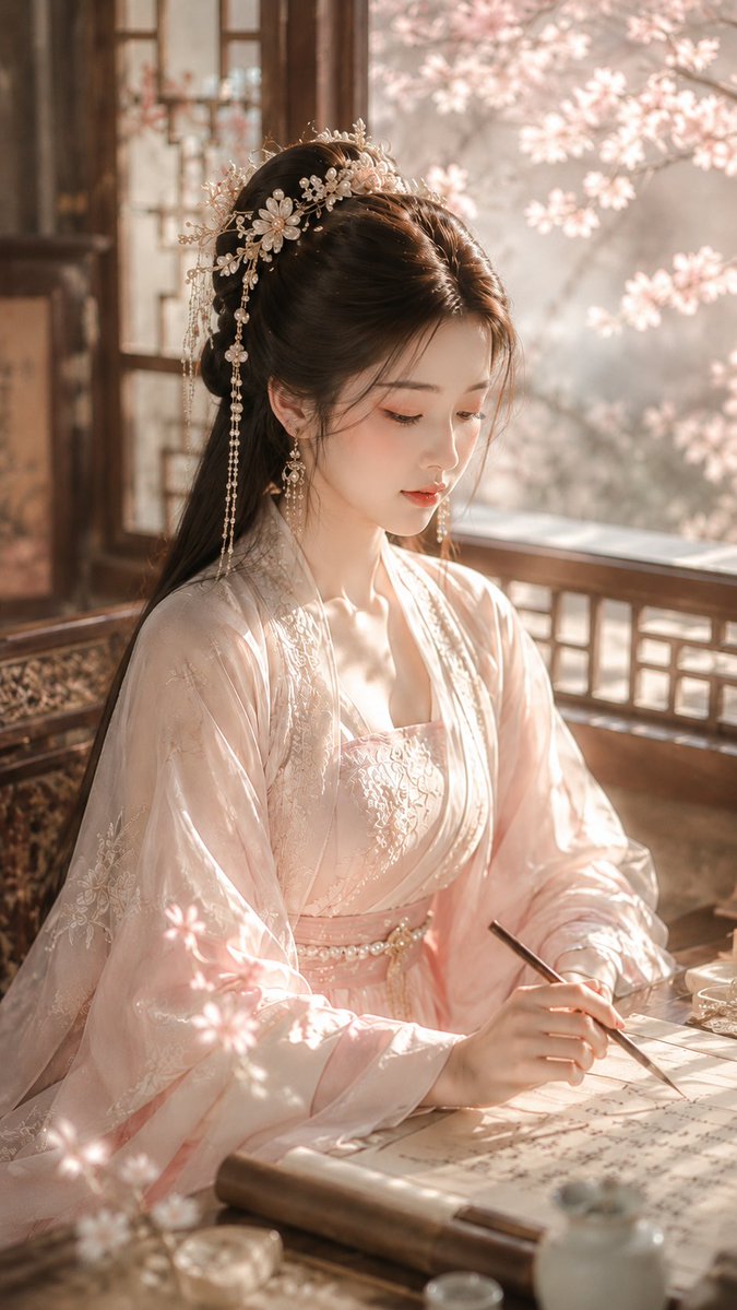 Social Media Post - Ancient Chinese Study Portrait — output 1