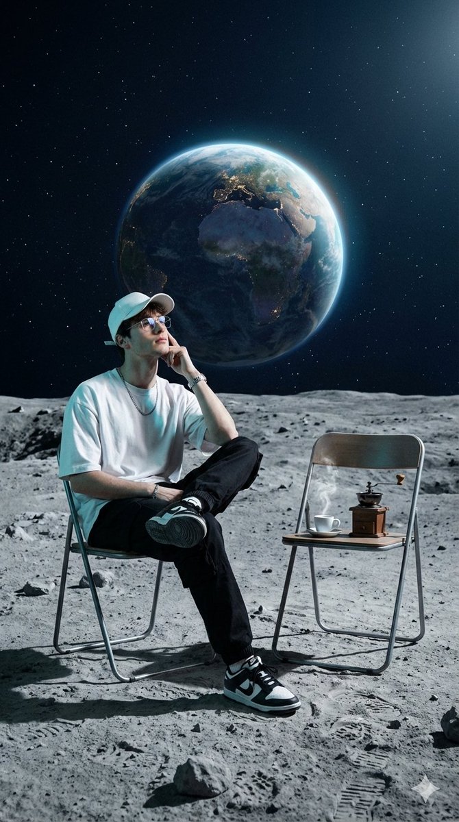 Surreal Cinematic Fashion Editorial on a Lunar Plain — output 1