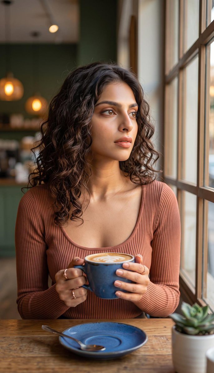 Social Media Post - Boutique Cafe Cinematic Portrait — output 1