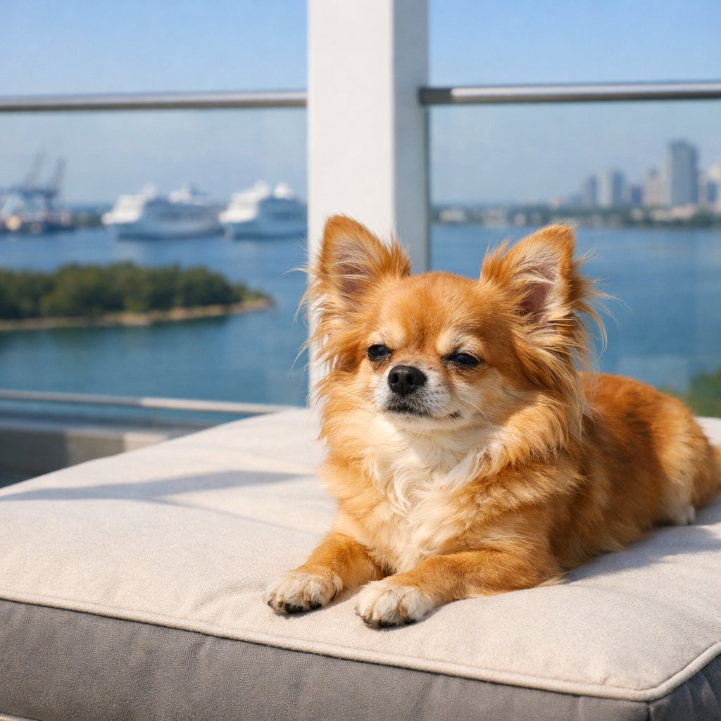 Structured Photorealistic Chihuahua on Balcony — output 1