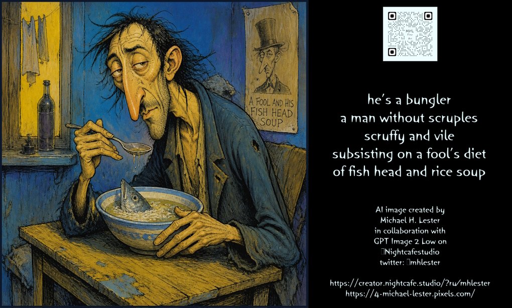 Poster / Flyer - Van Gogh Style Fish Head Soup Poem — output 1