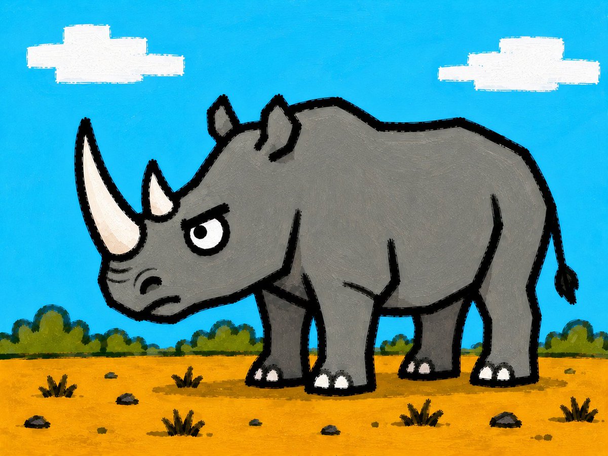 Comic / Storyboard - Grumpy Rhino Savanna Illustration — output 1