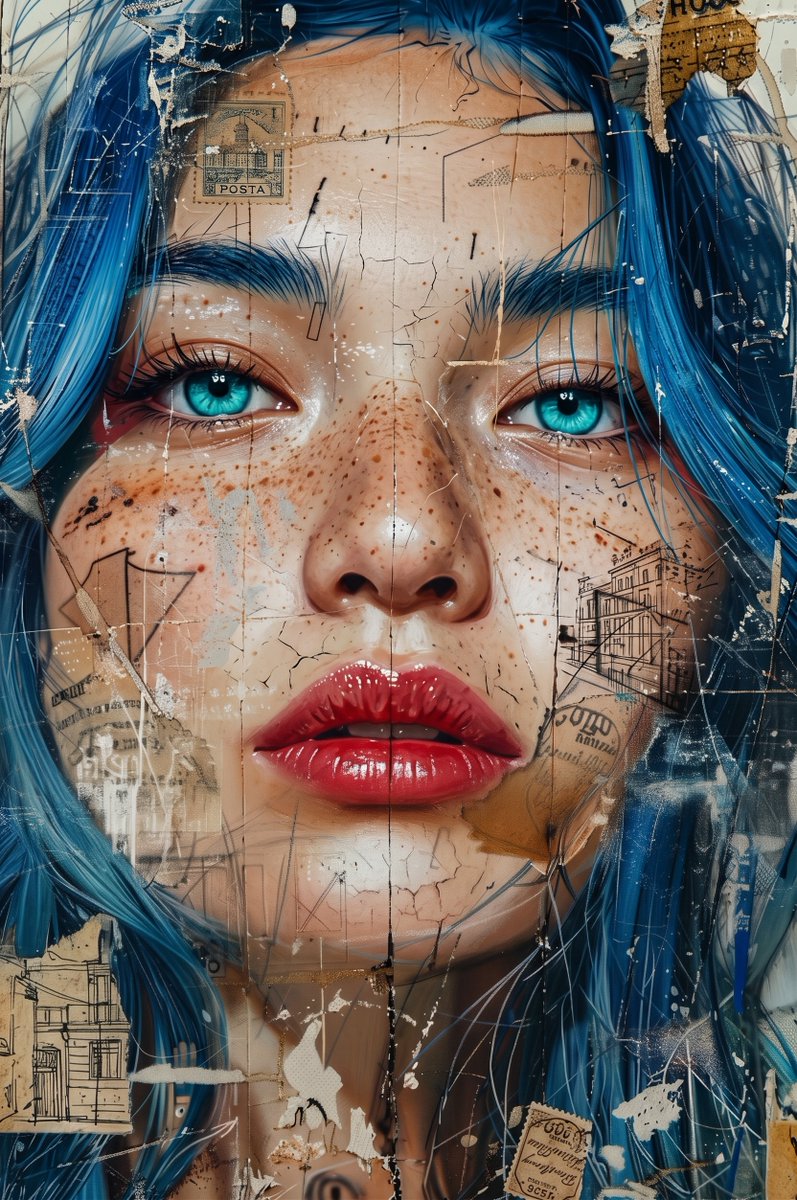 Social Media Post - Mixed Media Urban Collage Portrait โ output 1