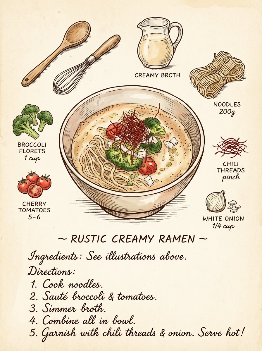 Vintage cookbook-style recipe illustration — output 1