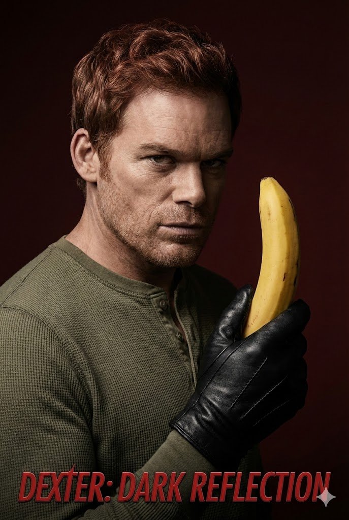 Dexter Morgan Cinematic Portrait with Banana Prop Prompt — output 1