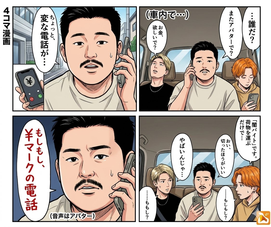 Comic / Storyboard - 4-Panel Manga: Anonymous and Mask — output 1