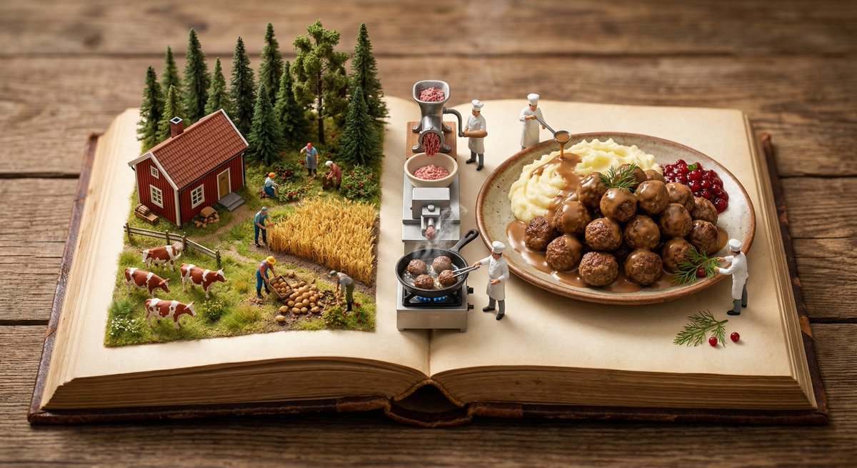 Infographic / Edu Visual - Culinary Pop-Up Book Diorama of Swedish Meatballs — output 1