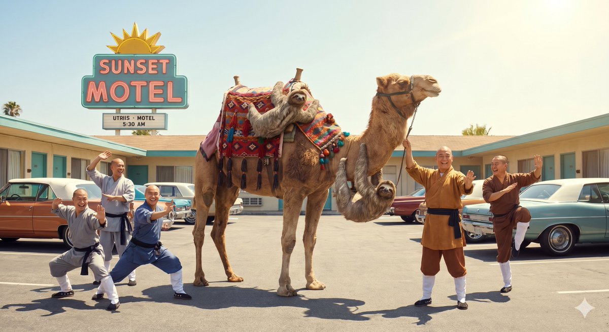 Game Asset - Surreal Camel vs Motel Scene — output 1