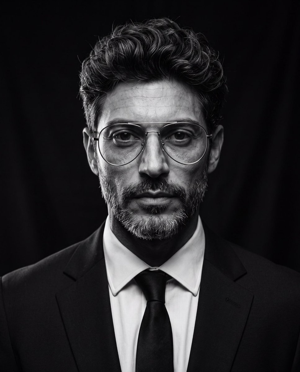 Profile / Avatar - Cinematic B&W Studio Portrait — output 1