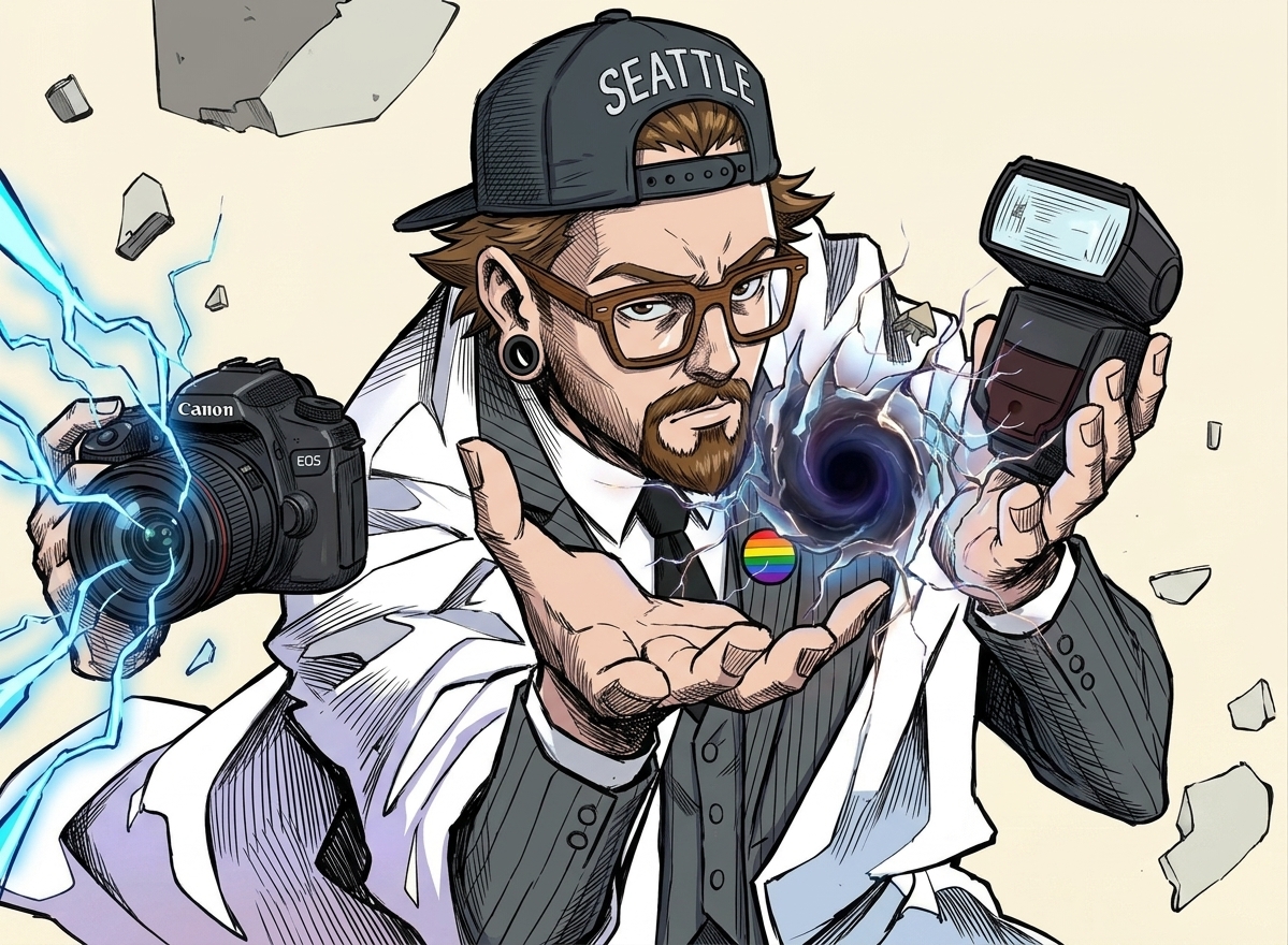 Comic / Storyboard - Comic Photographer Portal Action Scene — output 1