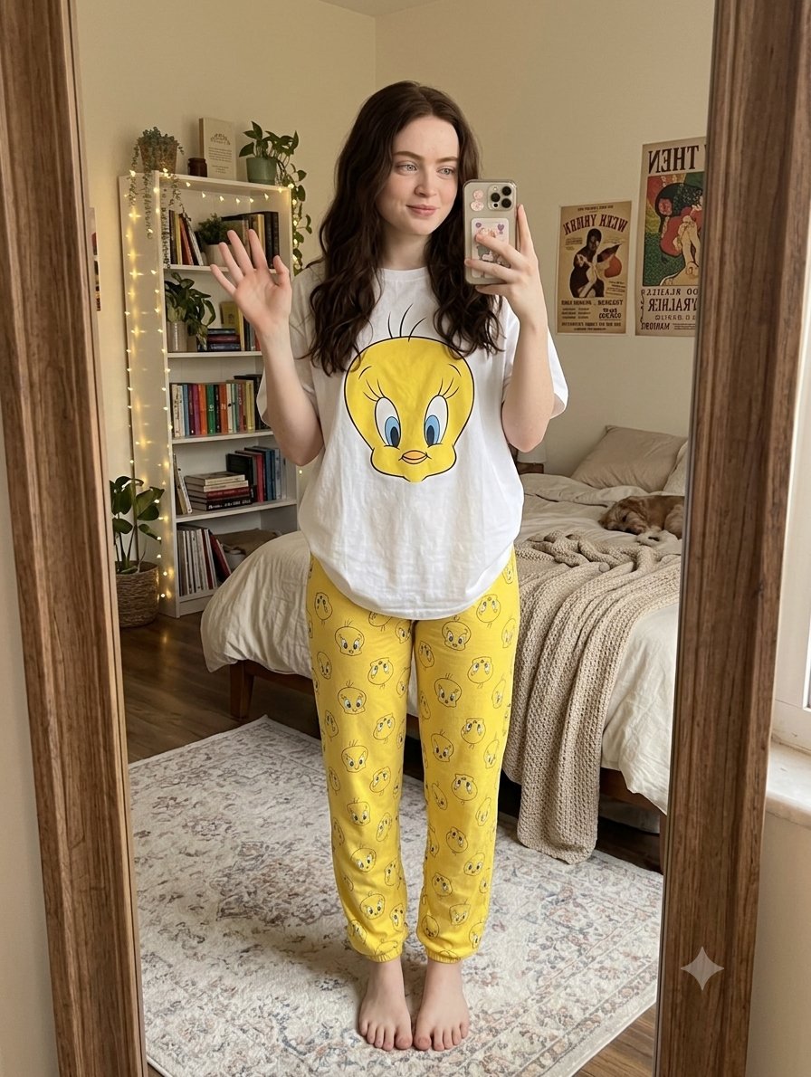Profile / Avatar - Character Loungewear Mirror Selfie — output 1