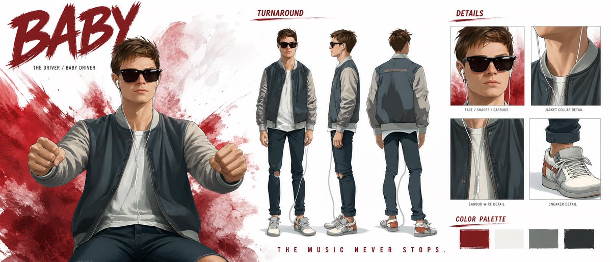 Comic / Storyboard - Cinematic Character Profile Bible Sheet — output 1