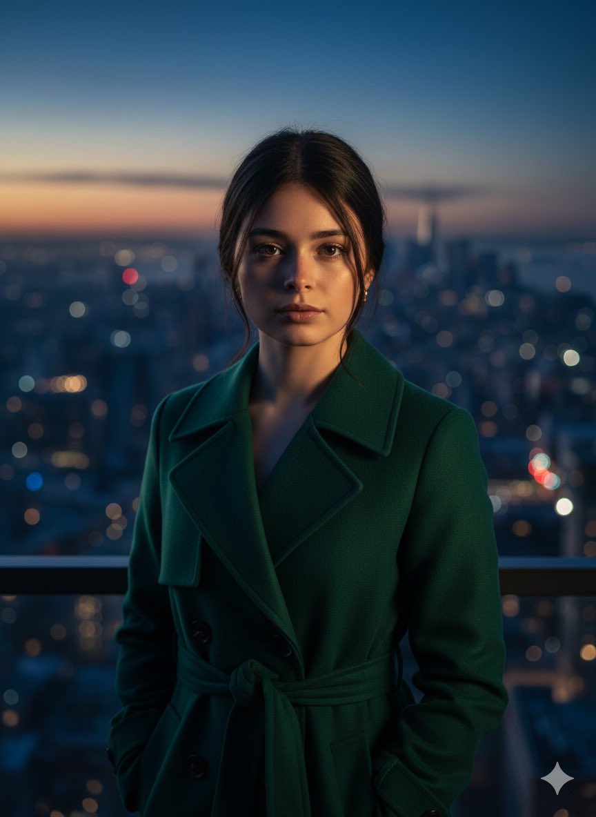 Product Marketing - Cinematic Skyline Portrait with Identity Reference — output 1