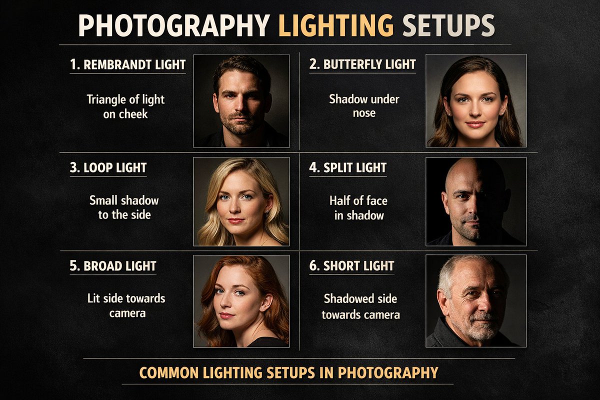 Photography Lighting Setups Poster Prompt — output 1