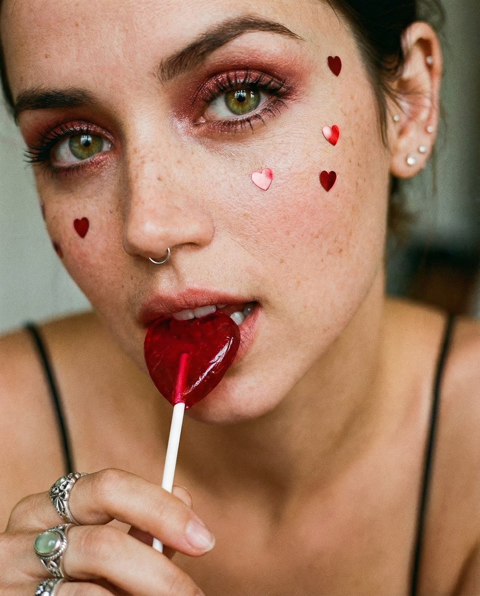 Social Media Post - Coquette Soft Grunge Portrait with Lollipop — output 1