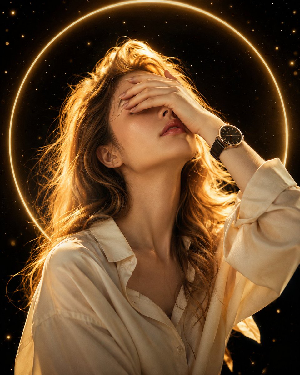 Profile / Avatar - Dreamy Cinematic Portrait with Golden Halo — output 1