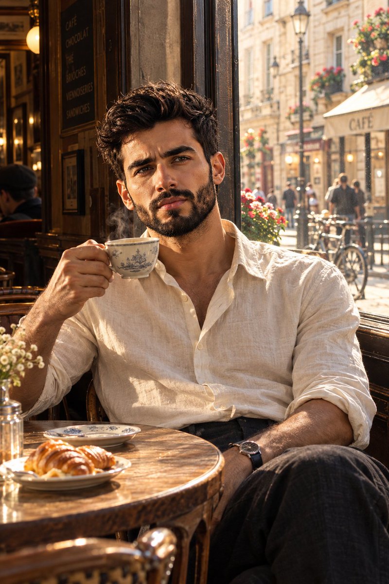 Social Media Post - Vintage European Cafe Portrait — output 1