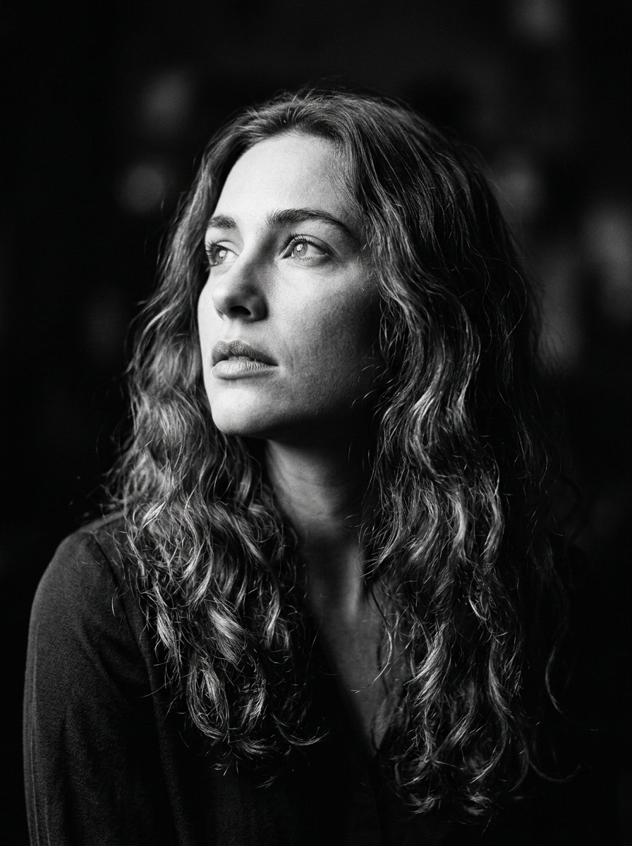 Profile / Avatar - Black and White Chiaroscuro Portrait — output 1