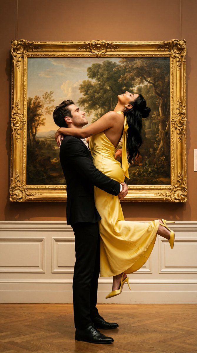 Cinematic Fine Art Couple Portrait with Reference Image Locking — output 1