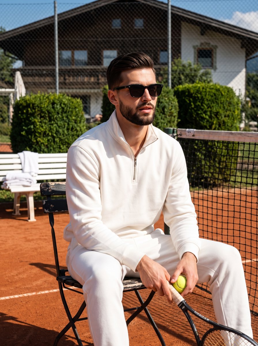 Profile / Avatar - Athletic Man Tennis Court Editorial — output 1